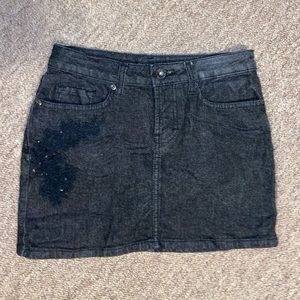 Black jean mini-skirt